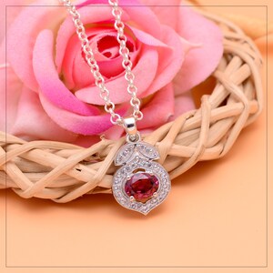 Rhodolite Garnet Fancy Pendant ~ 925 Sterling Silver Pendant ~ Rhodolite Dainty Pendant ~ Beautiful Silver Pendant ~ Handmade Jewelry ~ESP19