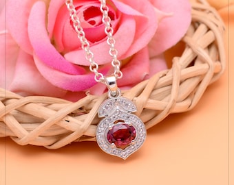 Ciondolo Rodolite Garnet Fancy ~ Ciondolo in argento sterling 925 ~ Ciondolo Rhodolite Dainty ~ Bellissimo ciondolo in argento ~ Gioielli fatti a mano ~ ESP19