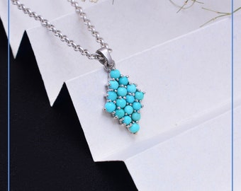 Natuurlijke turquoise sterling zilveren fancy hanger ~ turquoise edelsteen 925 sterling zilver fijne handgemaakte hanger ketting sieraden cadeau ~ RO123
