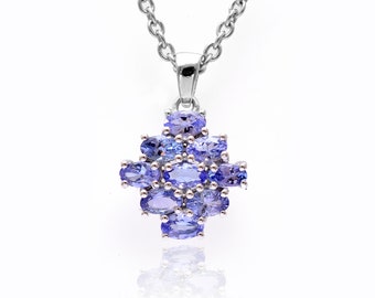 AAA+ Tanzanite Gemstone Pendant 925 Sterling Silver Pendant For Women ~ Natural Tanzanite Pendant ~ Handmade Wedding Silver Jewelry ~ RL014