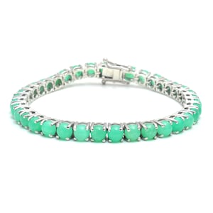 Pulsera de tenis redonda de 5 mm con crisoprasa natural en plata de ley 925 ~ Joyas hechas a mano con piedras preciosas de crisoprasa ~ Ideas de regalos de San Valentín para ella
