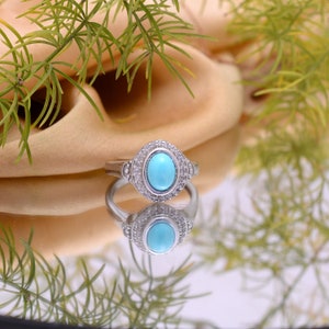925 Sterling Silver Turquoise Ring ~ Natural Turquoise Fancy Ring ~ Statement Ring ~ Boho Ring ~ Gemstone Ring ~ Valentine&#39;s Gift For Her