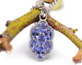 Natural AAA+ Tanzanite Fancy Sterling Silver Pendant ~ Exclusive Tanzanite Gemstone 925 Silver Handmade Pendant Jewelry Gift Ideas ~ SRP14