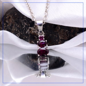 AAA+ Natural Pink Garnet Sterling Silver Fancy Pendant ~Natural Rhodolite Garnet Gemstone 925 Silver Pendant Necklace Handmade Jewelry Gift