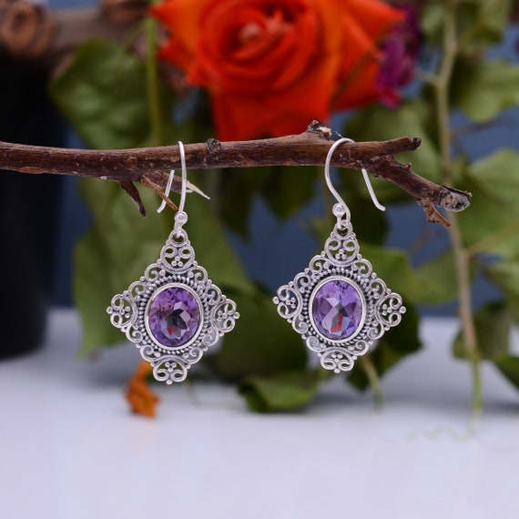 Sterling Silver Oxidized 11x9mm Oval Amethyst Ring Sterling Silver Oxidized 11x9mm Oval Amethyst Ring