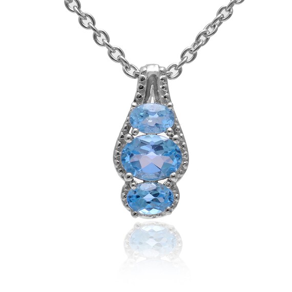 Natural Swiss Blue Topaz 925 Sterling Silver Oval Gemstone Pendentif Topaz Gemstone 925 Silver Handmade Oval Pendentif Cadeaux pour elle RL006 Etsy France