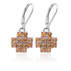 Yellow Citrine 925 Sterling Silver Earrings ~ Citrine Gemstone Silver Dangle Earrings Pair ~ Lever Back Hooks ~ Gift Ideas For Her ~ SRP19