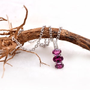 AAA+ Natural Rhodolite Garnet Sterling Silver Fancy Pendant ~Natural Rhodolite Gemstone 925 Silver Pendant Necklace Handmade Jewelry ~ RK133