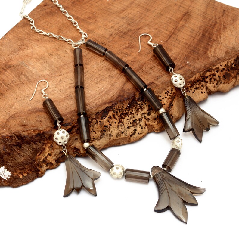 Smoky Quartz Fashion Jewelry Set