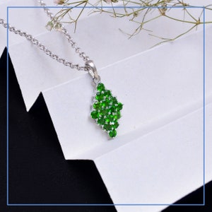 925 Sterling Silver Natural Chrome Diopside Fancy Pendant ~ Chrome Gemstone Sterling Silver Handmade Pendant Necklace Jewelry Gifts ~ RO123