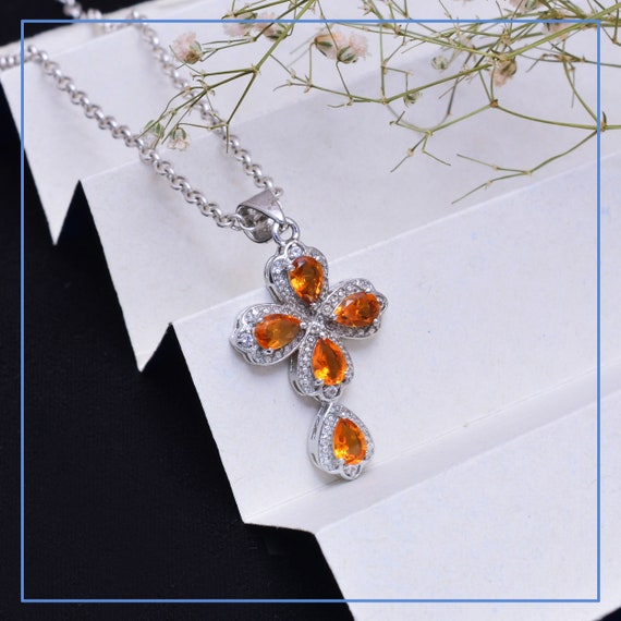 Ciondolo QUARZO CITRINO Taglio Smeraldo Con Collana In Argento Sterling 925 - Gioielli Pietre Dure Dimora Degli Angeli - Foto 9