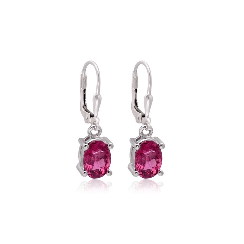 Natural Pink Tourmaline Handmade Jewelry Dangle Earrings.