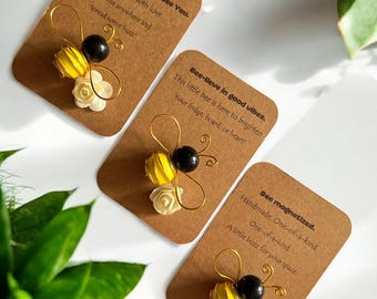 Personalised Bee Magnet Set, Handmade Bee Lover Gift, Kitchen Office Decor
