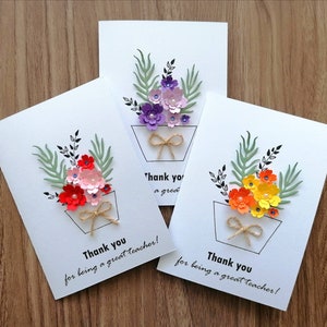 Thank you cards, Handcrafted cards, Gift Cards, Graduation Cards, Floral Cards, Cards for teachers, cards for friends