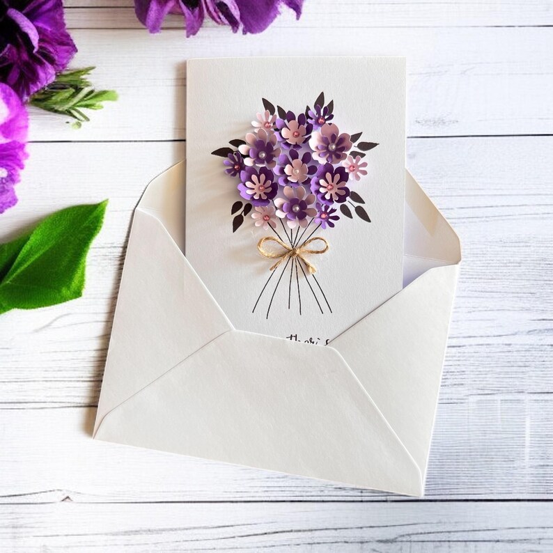 Handmade Personalised Birthday Card – A6 Greeting Card with Envelope – Custom Message Inside
