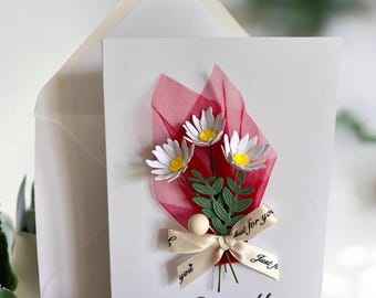 Personalised Sympathy Card, Handmade Condolence Cards, Floral Thinking of You Comfort Gift