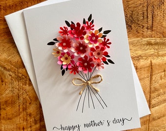 3D cards, Mother's Day Card, Happy Mother's Day Card, Handmade Cards, Floral Mother's Day Card, Floral Card, Handcrafted Card
