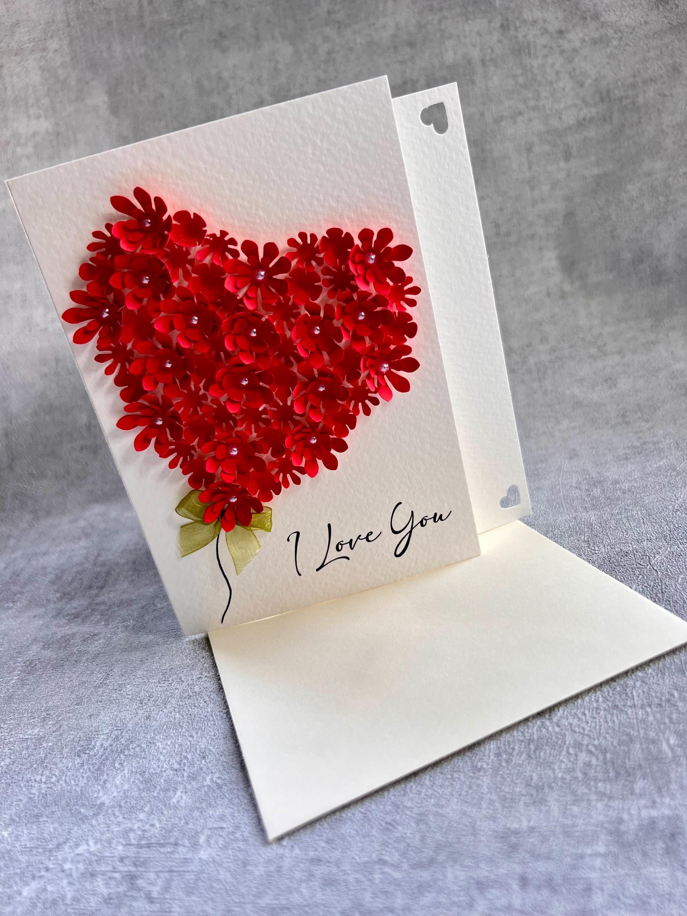3D Floral Heart Birthday Card: Handmade Love Keepsake for Her ...
