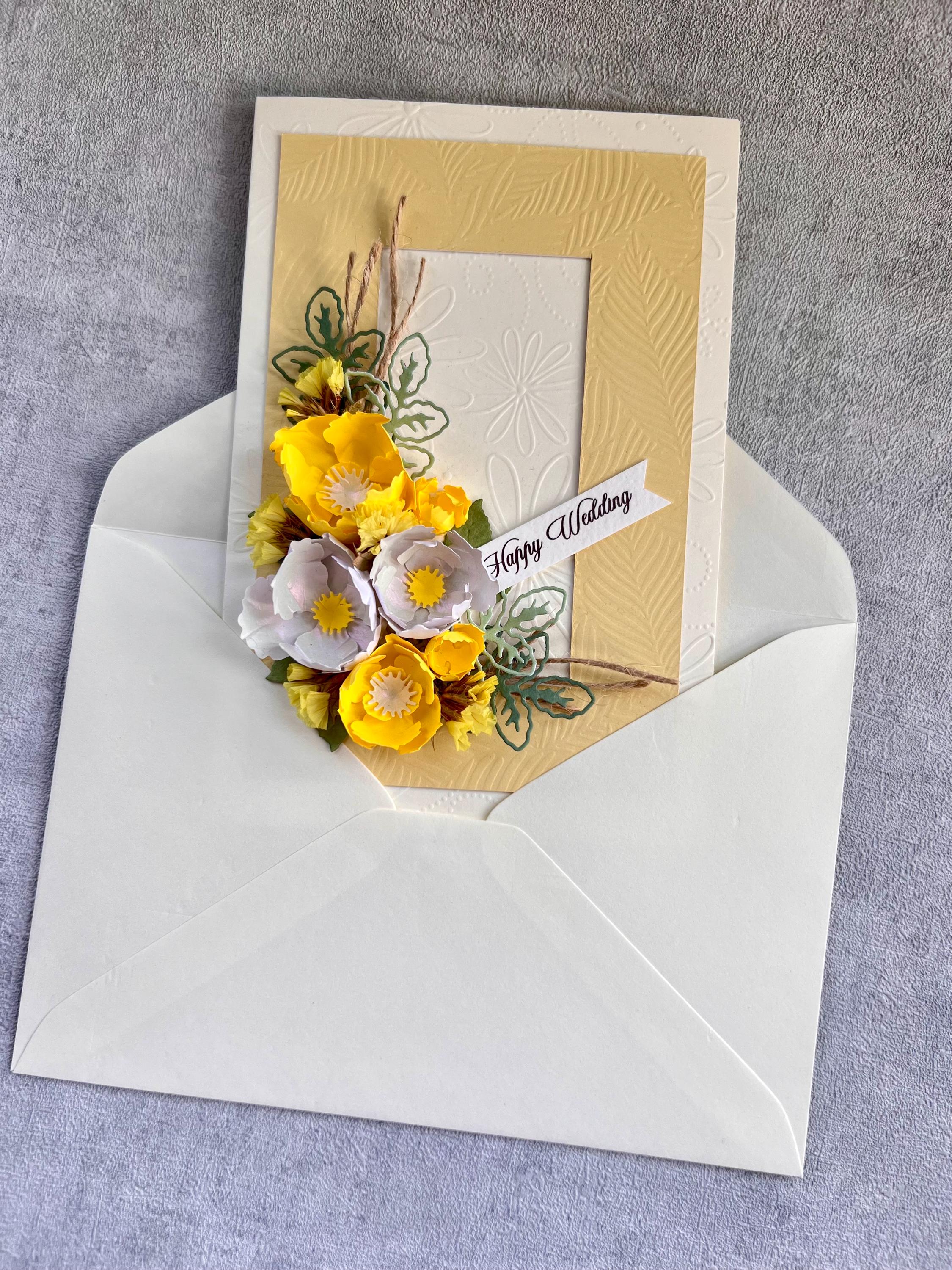 Personalised Handmade 3D Floral Wedding Card – Elegant Wedding Gift ...
