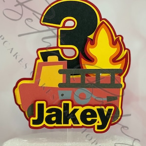 Personalised Fire Engine Cake Topper