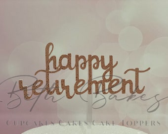 Happy Retirement Foil Cake Topper