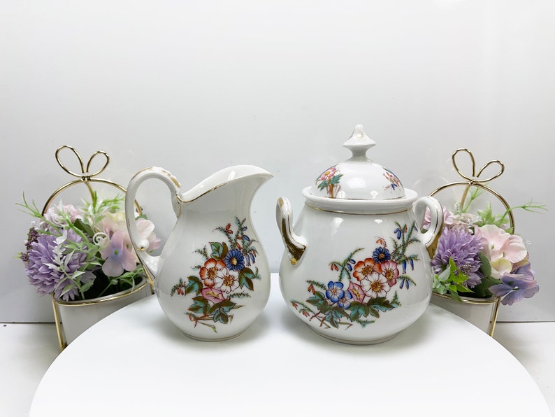 Vintage Sugar Pot /& Cream Pitcher Set Fondanista Vintage