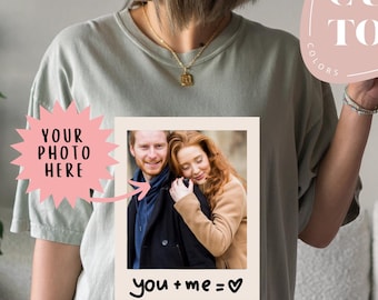 Custom Couple Photo T-shirt, Comfort Colors Couple Picture Shirt, Valentines Day Gift Tee, Your Image Shirt, Custom T-shirt with Photo