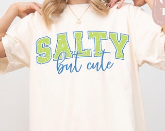 Salty But Cute Tshirt, Comfort Colors Summer Shirt, Vacation Tshirt, Comfy Beach Tshirt, Summer Trip Outfit, Vacay Mode Tee, Beach Party Tee