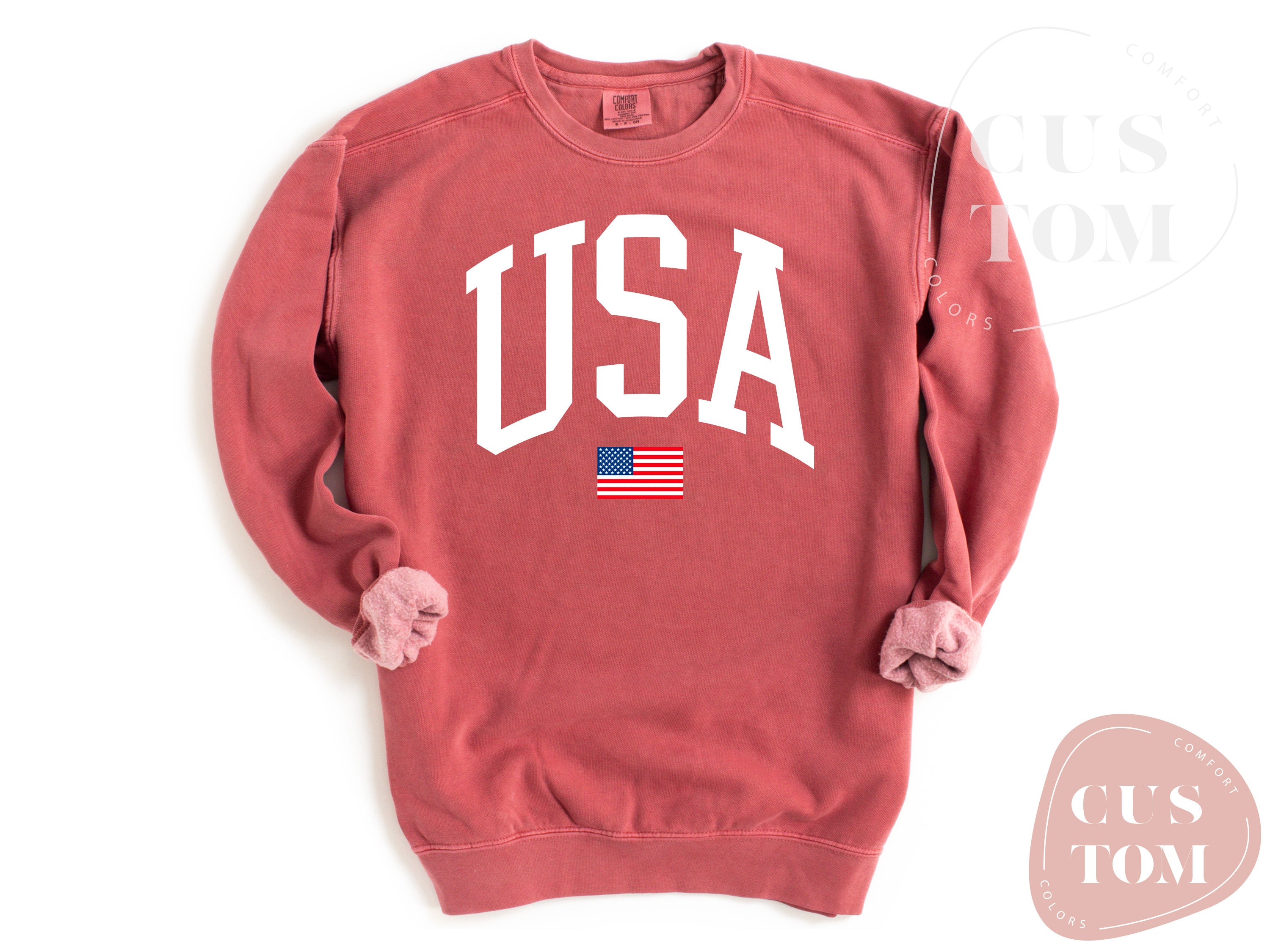 Comfort Colors USA Flag Sweatshirt USA Flag Sweatshirt - Etsy