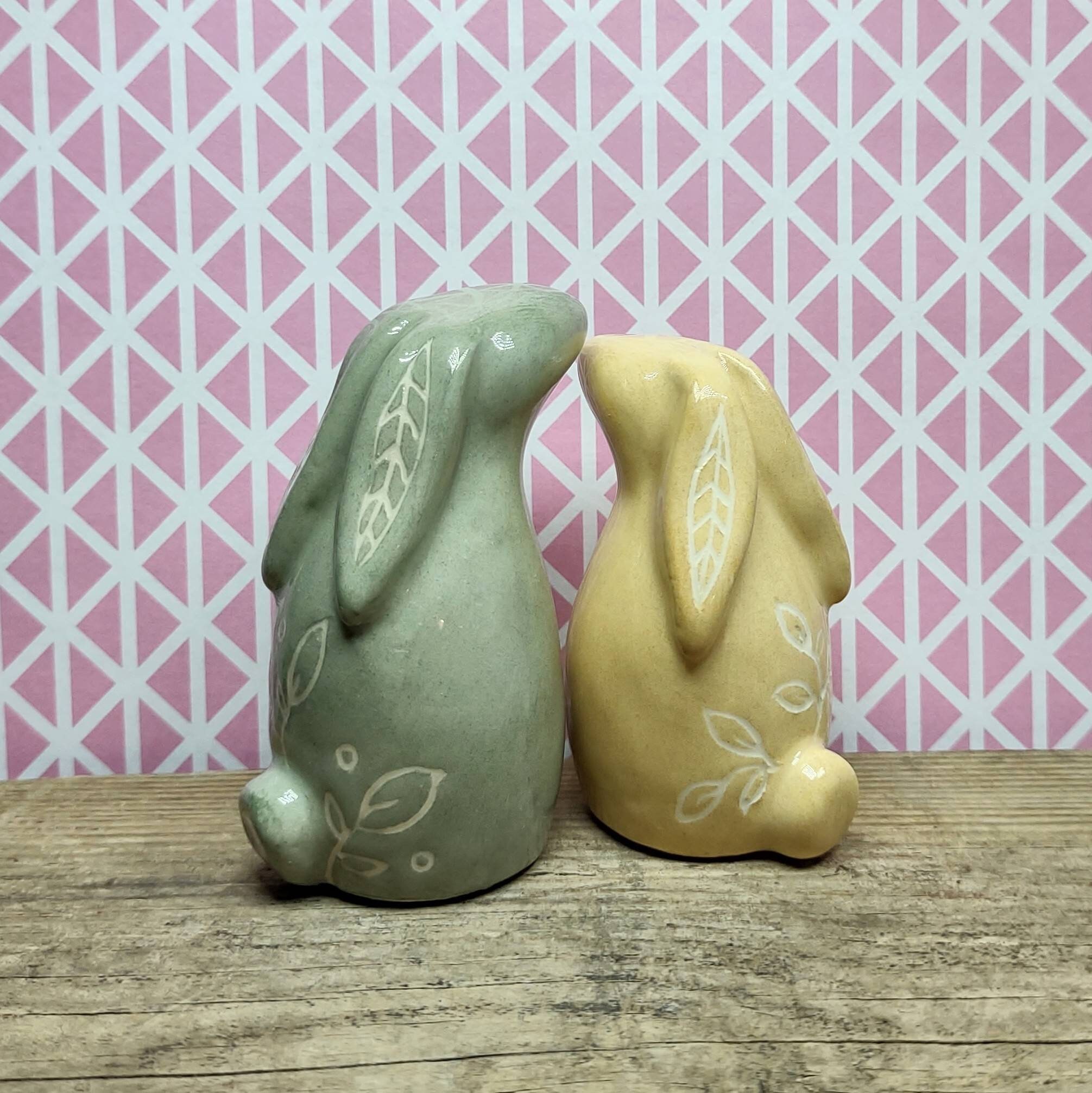 Deux Lapins Amoureux en Faïence 6 cm