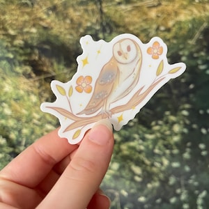 Barn Owl Sticker: Waterproof Matte Vinyl Decal