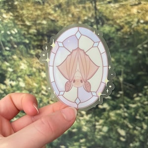 Stained Glass Bat Sticker: Gothic Waterproof Vinyl Decal