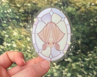Stained Glass Bat Sticker: Gothic Waterproof Vinyl Decal