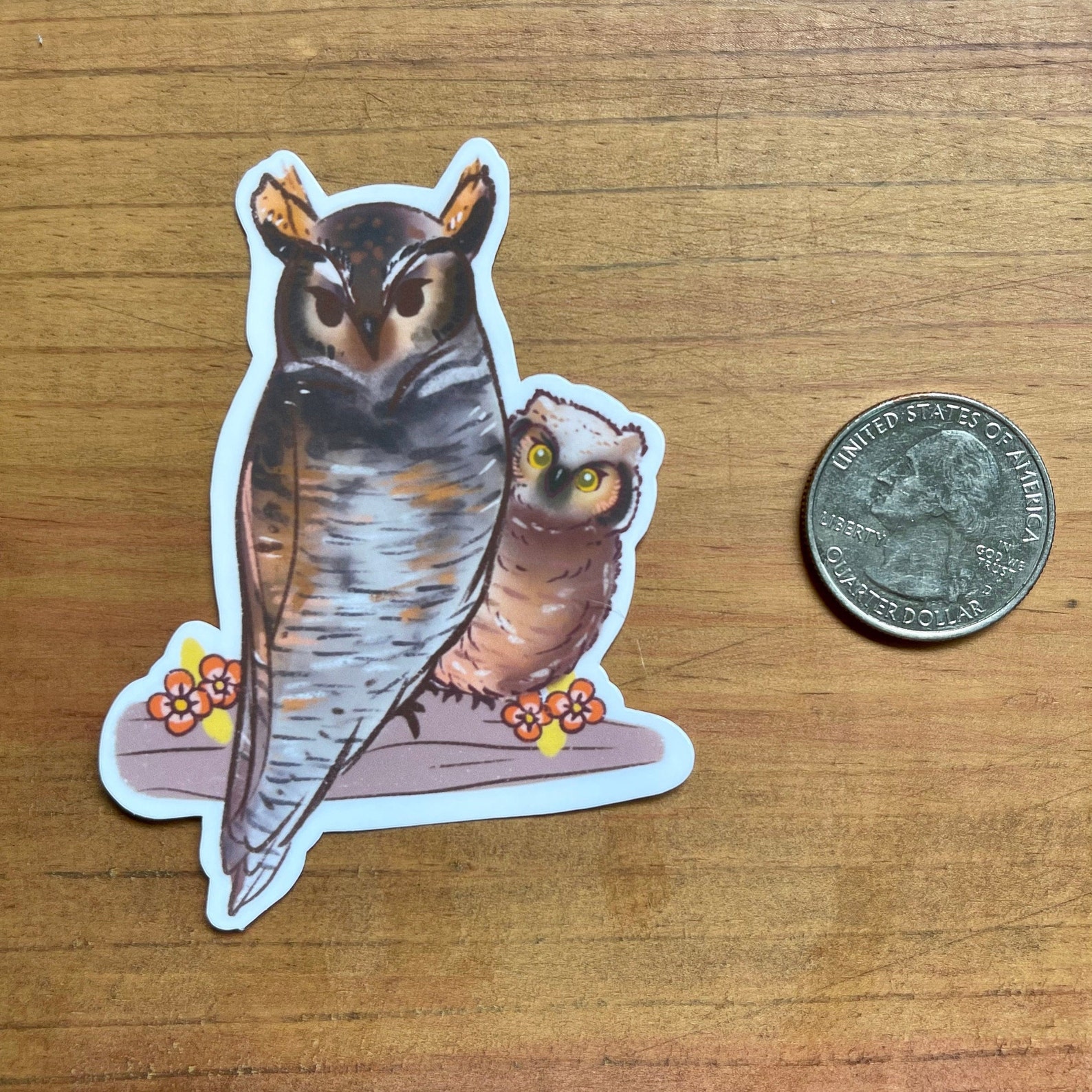 Great Horned Owl Sticker Waterproof Vinyl Glossy Sticker Etsy