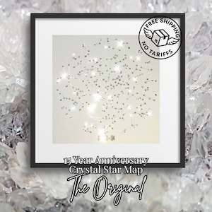 15 Year Anniversary Crystal Star Map Crystal Anniversary Gift Metal Foil Custom Constellation Crystal Anniversary Gift for Husband Him