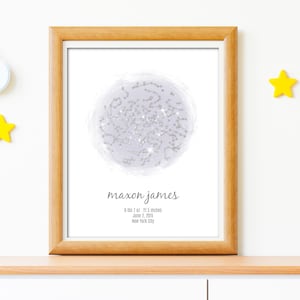 Garçon pépinière feuille cristal étoile carte étoile graphique cristal bébé cadeau métal feuille personnalisé Constellation cristal bébé douche cadeau