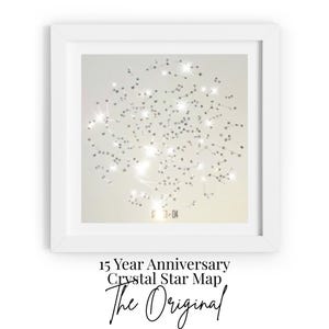Crystal Star Map Crystal Anniversary 15 Year Anniversary Gift Metal Foil Custom Constellation Crystal Anniversary Gift for Husband Him