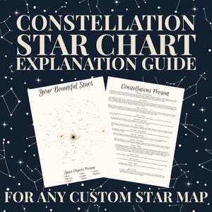 Guide personnalisé de la constellation de la carte des étoiles : feuilles d'explications d'astronomie personnalisées (module complémentaire PDF)
