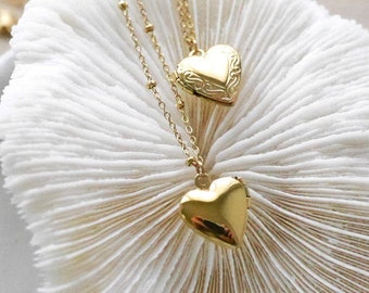 Mini Photo Heart Locket, Custom Engraved Jewelry