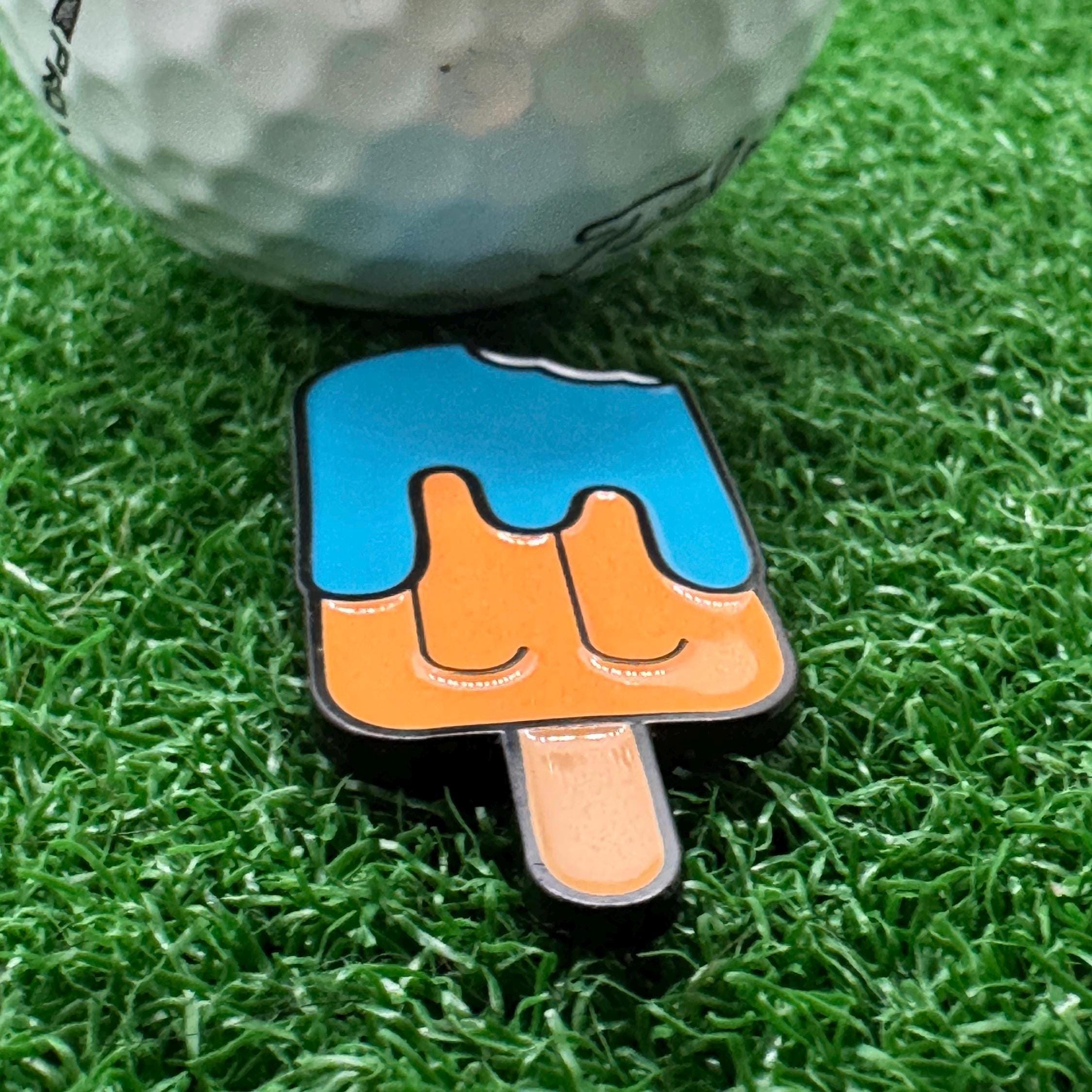 アイスキャンディー型ゴルフマーカー 青とオレンジのアイスキャンディー型ゴルフボールマーカー | ゴルフ