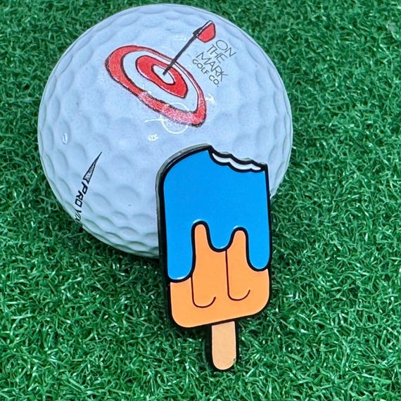 アイスキャンディー型ゴルフマーカー 青とオレンジのアイスキャンディー型ゴルフボールマーカー | ゴルフ