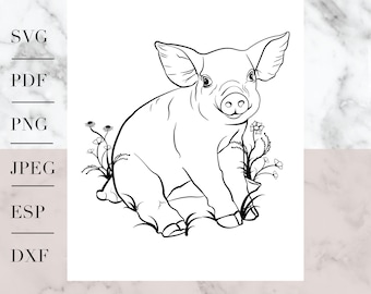 Download Cute Pig Svg Etsy