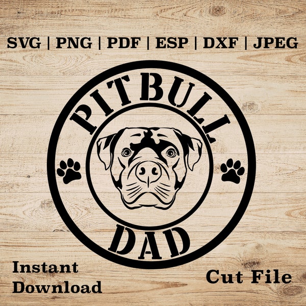 Pitbull Dad Svg | Pitbull Svg | Dog Svg | Dog Mom Svg | Dog Paw Svg | Svg Files for Cricut | Instant Download | Svg files, Svg