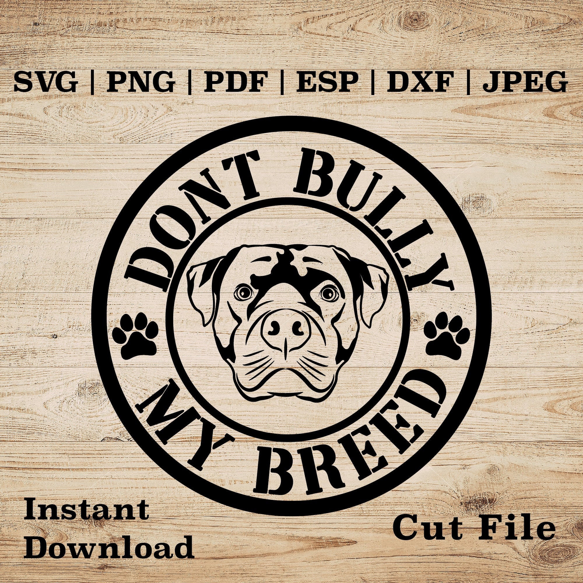 Don't Bully My Breed Svg Dog Portrait Svg Pitbull Svg - Etsy