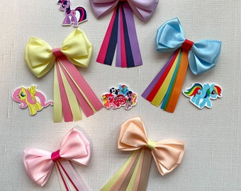 My Little Pony Inspired Hair Bow, Girls Toddler Princess Alligator Clip