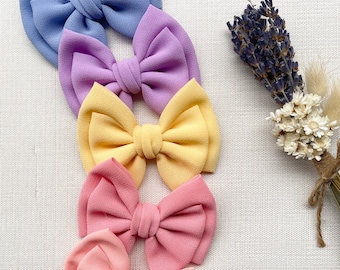 Toddler Hair Bow Clip, Pastel Colors, Alligator Clip Accessory
