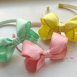Faixa de cabeça com laço | Tiara dura com laço | Faixa de cabeça com laço grande | Faixa de cabeça para criança | Tiara de menina grande | Laços de cabelo | Laços de cabelo | Faixa de cabeça de primavera |