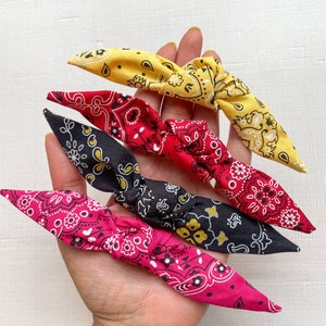 Handmade Bandana Knotted Headband: Soft Nylon Baby Hair Bow