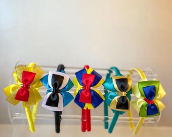 Diadema de princesa Disney hecha a mano / lazo para disfraz para niños
