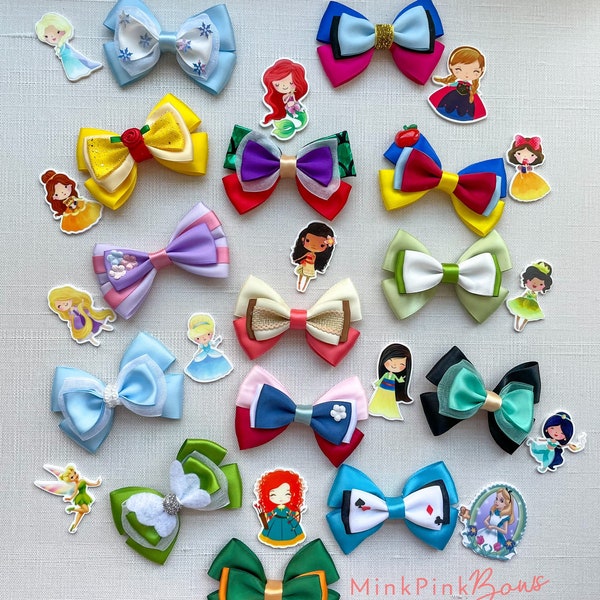 Disney Princess Bow | Disney Princess Inspired Hair Bow | Toddler Bow | Baby Bow | Princess Bow | Girl Hair Clip |